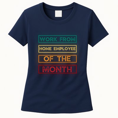 Work From Home Employee Of The Month Retro Womens T-Shirt