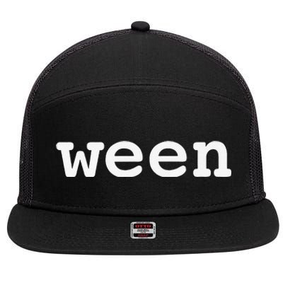 Ween Funny Halloween Pair With Hallo 7 Panel Mesh Trucker Snapback Hat