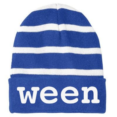 Ween Funny Halloween Pair With Hallo Striped Beanie with Solid Band