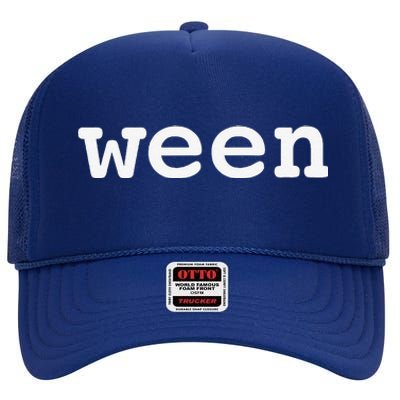 Ween Funny Halloween Pair With Hallo High Crown Mesh Back Trucker Hat