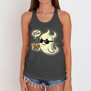 Women Funny Halloween Cool Ghost Whiskey Pun Gift Women's Knotted Racerback Tank