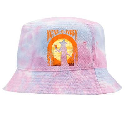 Wineoween Funny Halloween Witch Costume Tie-Dyed Bucket Hat