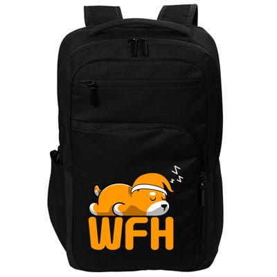 Work From Home Employee Sleepy Funny & Sarcastic Impact Tech Backpack
