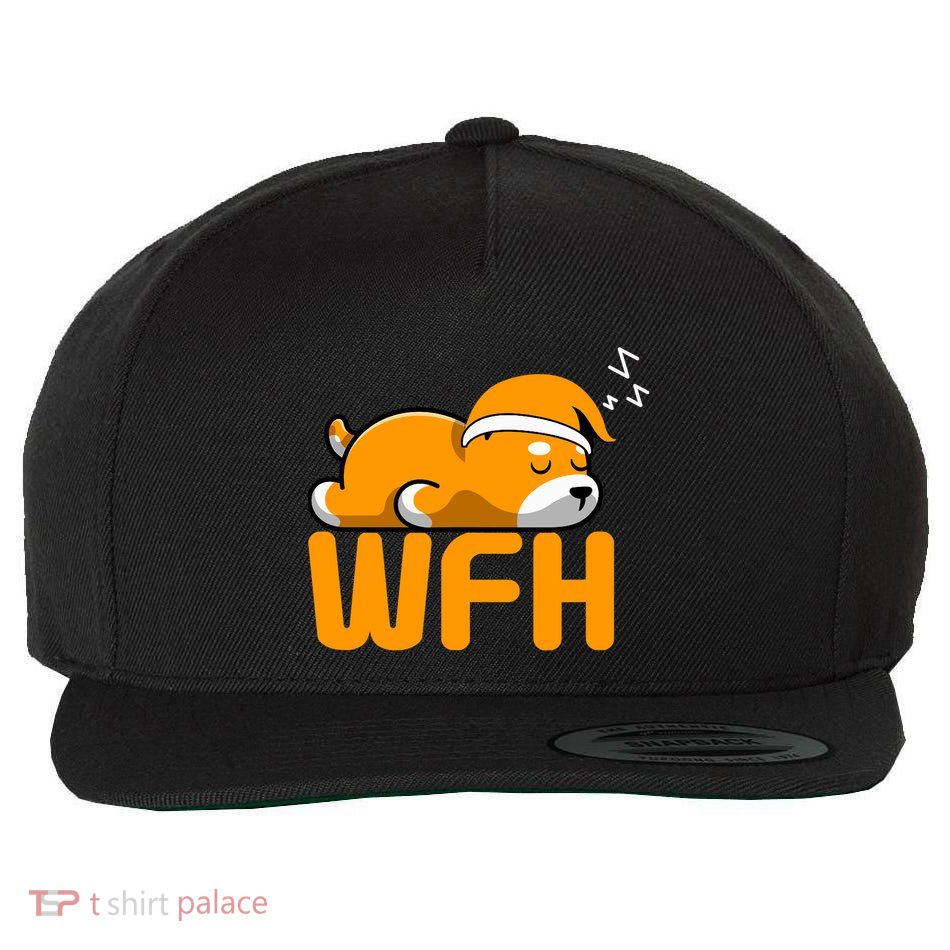Work From Home Employee Sleepy Funny & Sarcastic Wool Snapback Cap