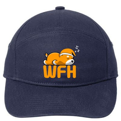 Work From Home Employee Sleepy Funny & Sarcastic 7-Panel Snapback Hat