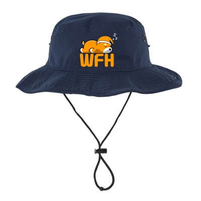 Work From Home Employee Sleepy Funny & Sarcastic Bucket Hat
