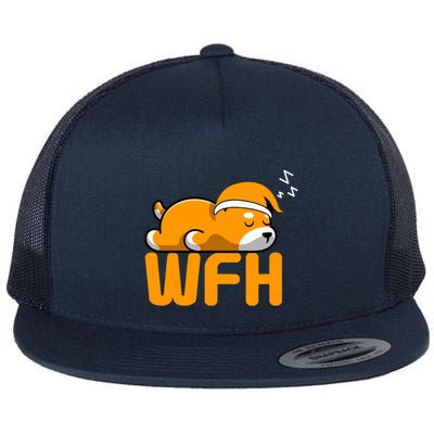 Work From Home Employee Sleepy Funny & Sarcastic Flatbill Hat