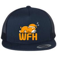 Work From Home Employee Sleepy Funny & Sarcastic Flatbill Hat