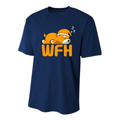 Work From Home Employee Sleepy Funny & Sarcastic Youth Performance Sprint T-Shirt