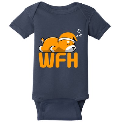 Work From Home Employee Sleepy Funny & Sarcastic Baby Bodysuit