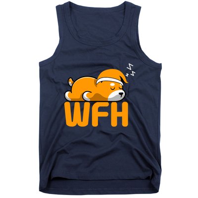 Work From Home Employee Sleepy Funny & Sarcastic Tank Top