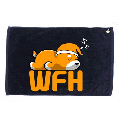 Work From Home Employee Sleepy Funny & Sarcastic Grommeted Golf Towel
