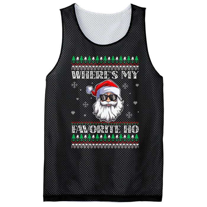 Where's-My Favorite Ho Christmas Season Mesh Reversible Basketball Jersey Tank