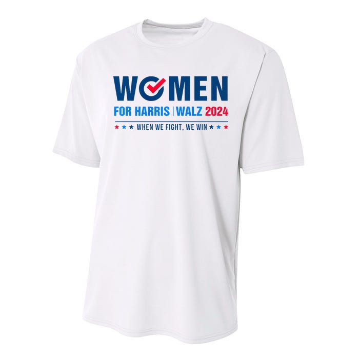 Women For Harris Walz 2024 When We Fight We Win Premium Performance Sprint T-Shirt