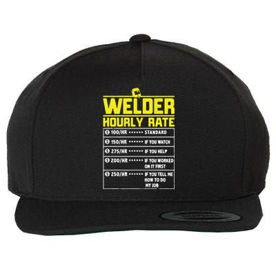 Welder Funny Hourly Rate Gift For Welder Wool Snapback Cap