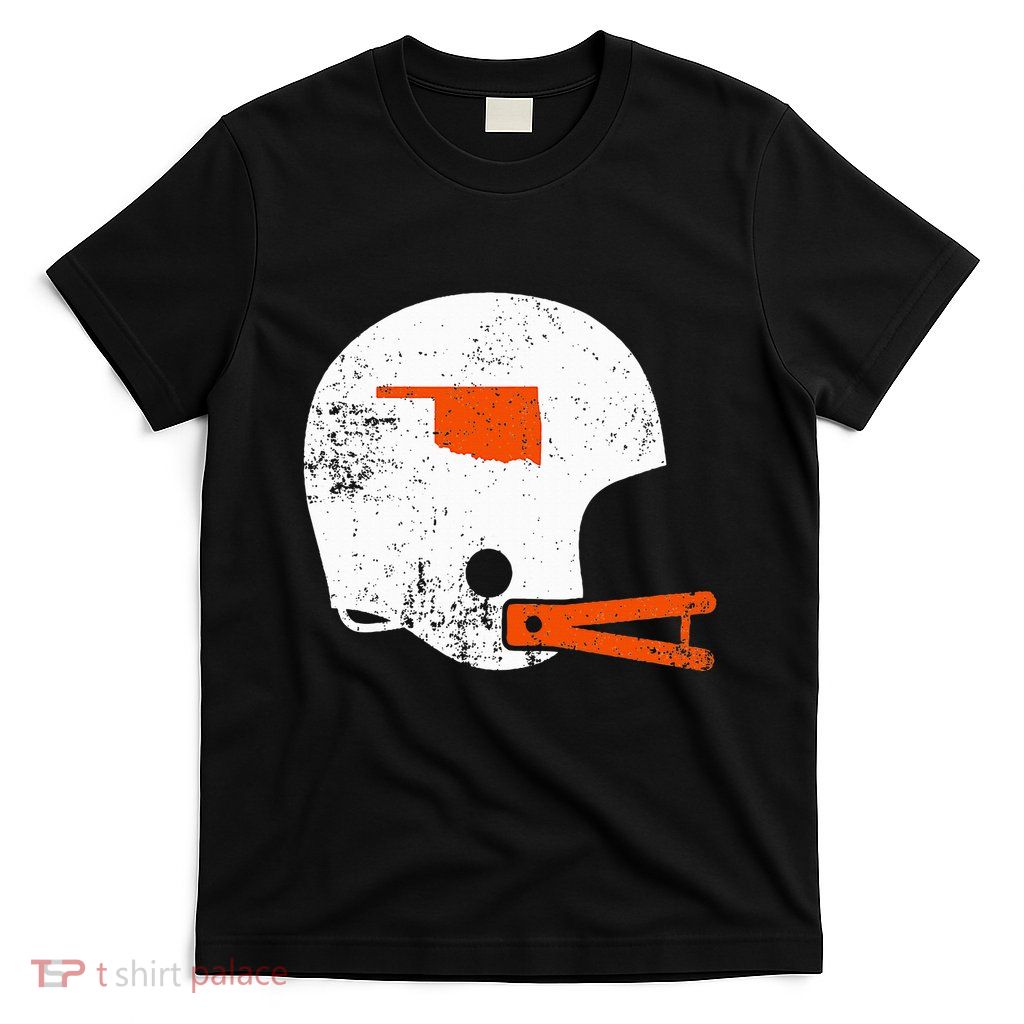 White Football Helmet State Of Oklahoma T-Shirt
