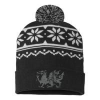 Welsh Flag Heraldry Dragon Welsh Soccer St DavidS Day Wales USA-Made Snowflake Beanie