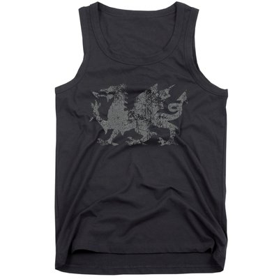 Welsh Flag Heraldry Dragon Welsh Soccer St DavidS Day Wales Tank Top