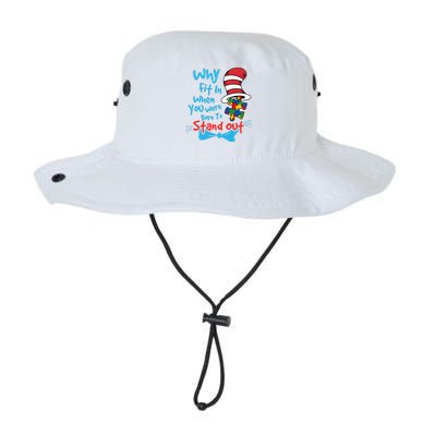 Why Fit In When You Was Born Autism Awareness Doctor Teacher Hat Cat Book Legacy Cool Fit Booney Bucket Hat