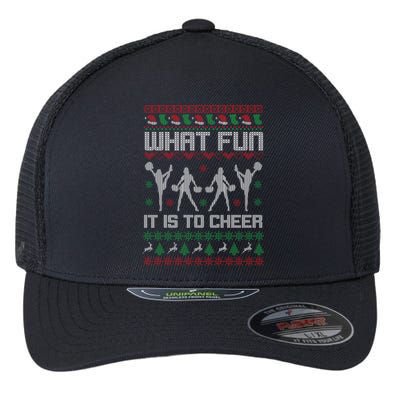 What Fun It Is To Cheer Ugly Christmas Cheerleader Costume Flexfit Unipanel Trucker Cap