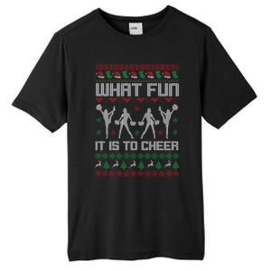 What Fun It Is To Cheer Ugly Christmas Cheerleader Costume Tall Fusion ChromaSoft Performance T-Shirt