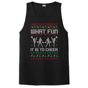 What Fun It Is To Cheer Ugly Christmas Cheerleader Costume PosiCharge Competitor Tank