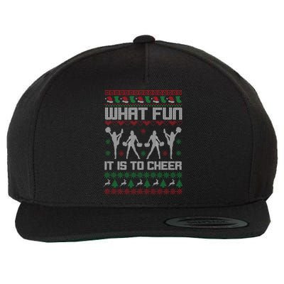 What Fun It Is To Cheer Ugly Christmas Cheerleader Costume Wool Snapback Cap