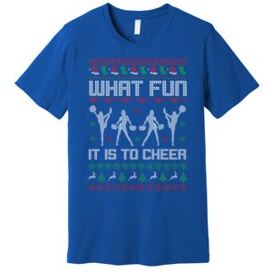 What Fun It Is To Cheer Ugly Christmas Cheerleader Costume Premium T-Shirt