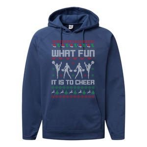 What Fun It Is To Cheer Ugly Christmas Cheerleader Costume Performance Fleece Hoodie