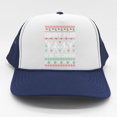 What Fun It Is To Cheer Ugly Christmas Cheerleader Costume Trucker Hat