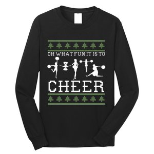 What Fun It Is To Cheer Ugly Christmas Cheerleader Costume Long Sleeve Shirt