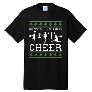 What Fun It Is To Cheer Ugly Christmas Cheerleader Costume Tall T-Shirt