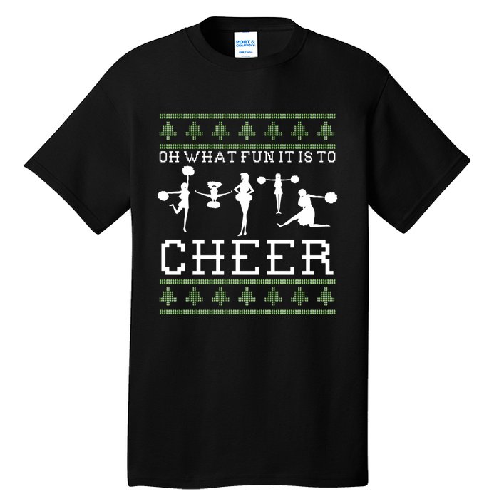 What Fun It Is To Cheer Ugly Christmas Cheerleader Costume Tall T-Shirt