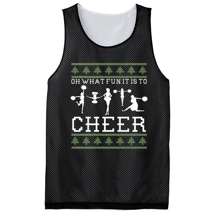 What Fun It Is To Cheer Ugly Christmas Cheerleader Costume Mesh Reversible Basketball Jersey Tank