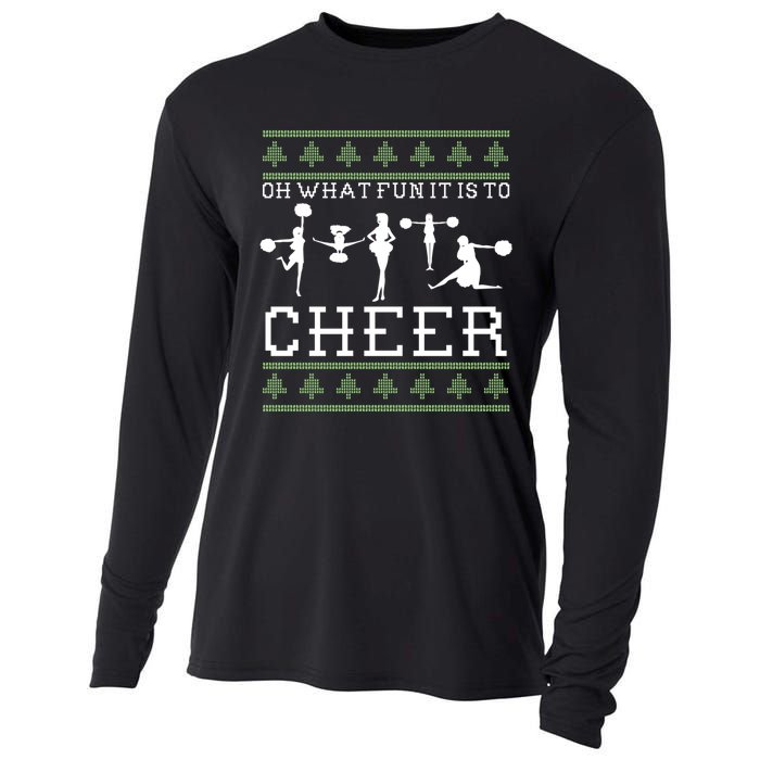 What Fun It Is To Cheer Ugly Christmas Cheerleader Costume Cooling Performance Long Sleeve Crew