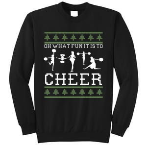 What Fun It Is To Cheer Ugly Christmas Cheerleader Costume Tall Sweatshirt