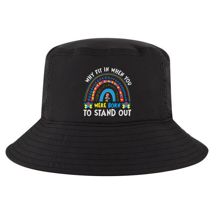 Why Fit In When You Were Born To Stand Out Autism Awareness Cool Comfort Performance Bucket Hat