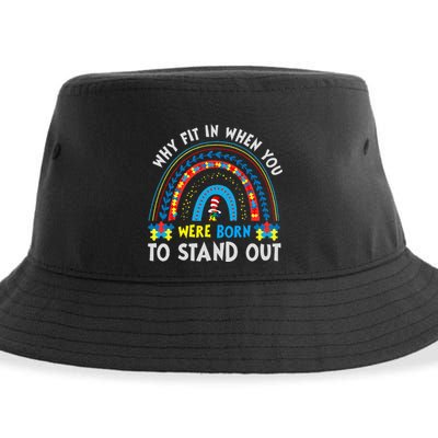 Why Fit In When You Were Born To Stand Out Autism Awareness Sustainable Bucket Hat