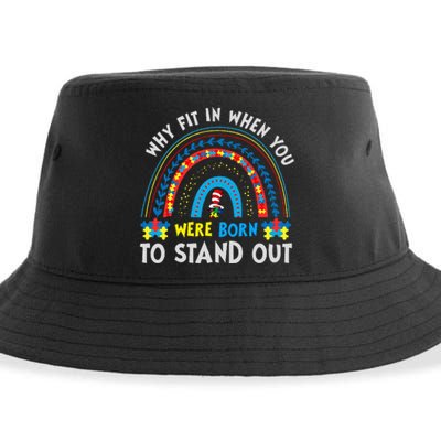 Why Fit In When You Were Born To Stand Out Autism Awareness Sustainable Bucket Hat