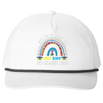 Why Fit In When You Were Born To Stand Out Autism Awareness Snapback Five-Panel Rope Hat