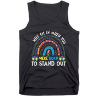 Why Fit In When You Were Born To Stand Out Autism Awareness Tank Top