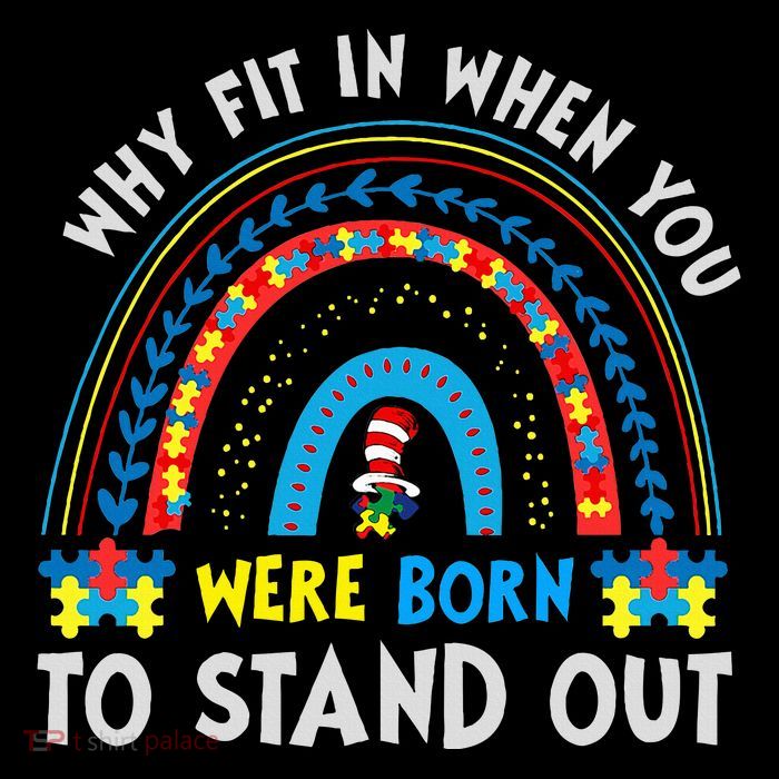 Why Fit In When You Were Born To Stand Out Autism Awareness Crop Top