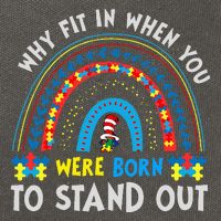 Why Fit In When You Were Born To Stand Out Autism Awareness Cotton Canvas Backpack