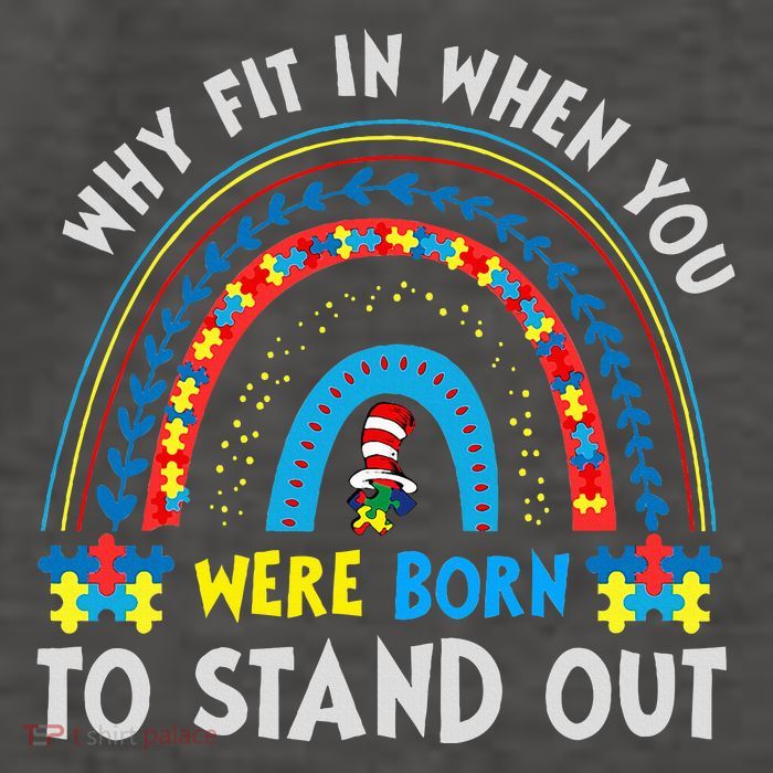 Why Fit In When You Were Born To Stand Out Autism Awareness Vector Backpack