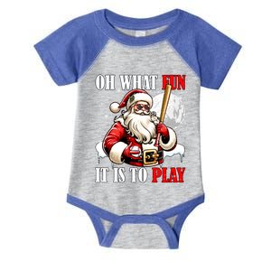 What Funny It Is To Play Christmas Santa Playing Baseball Gift Infant Baby Jersey Bodysuit