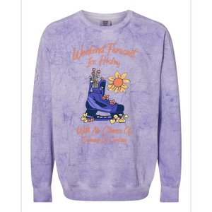 Weekend Forecast Icehockey For Ice Hockey Mom Gift Colorblast Crewneck Sweatshirt