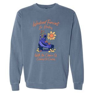 Weekend Forecast Icehockey For Ice Hockey Mom Gift Garment-Dyed Sweatshirt