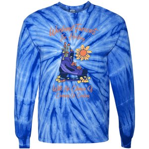 Weekend Forecast Icehockey For Ice Hockey Mom Gift Tie-Dye Long Sleeve Shirt