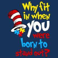Why Fit In Doctor Teacher Cat In Hat Autism Awareness 16 in Basic Backpack