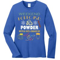 Weekend Forecast Is Powder And Apres Skiing Ski Skitouring Cool Gift Ladies Long Sleeve Shirt